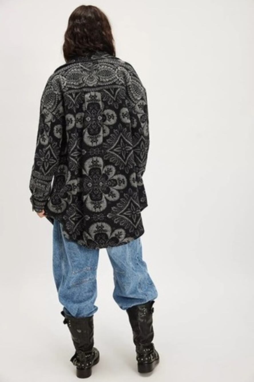 Free People London Fog Jacquard Shirt Jacket, NWT, Size S